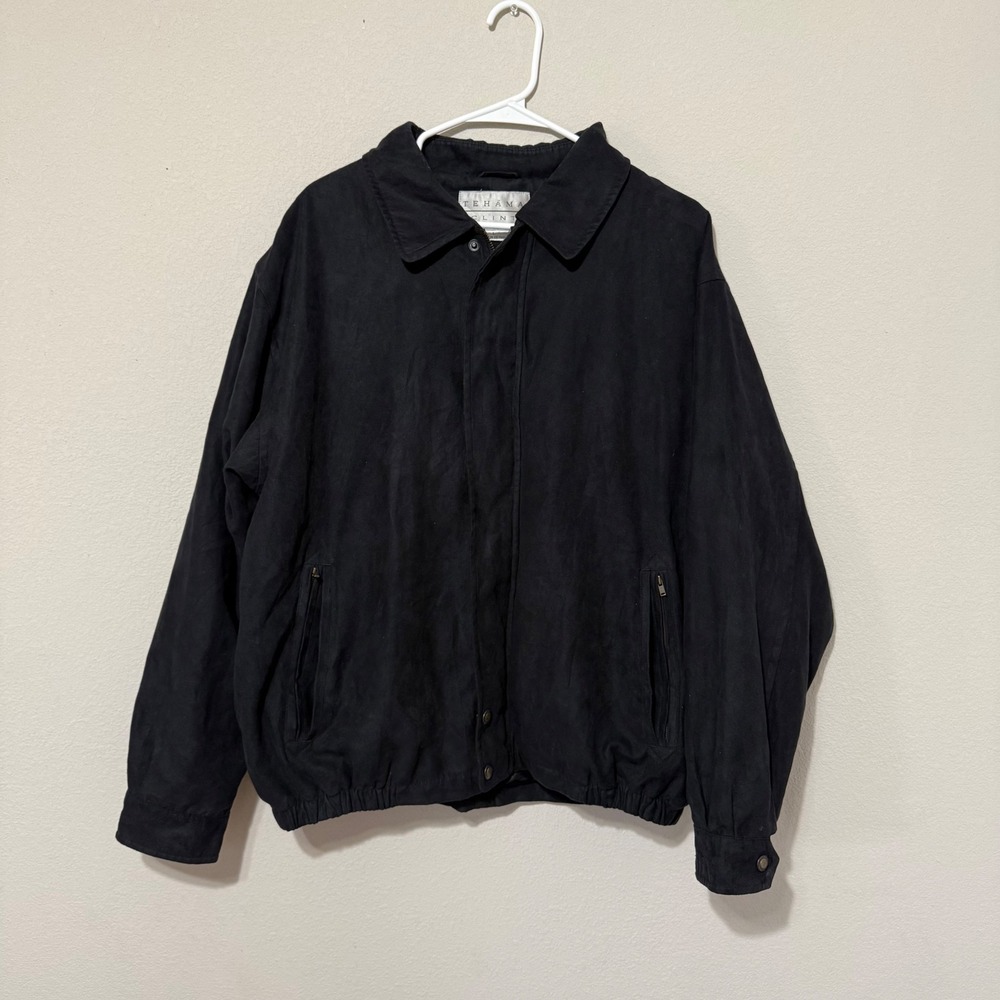 Vintage Tehama Clint Men's Black Bomber Jacket Size Large *Read*